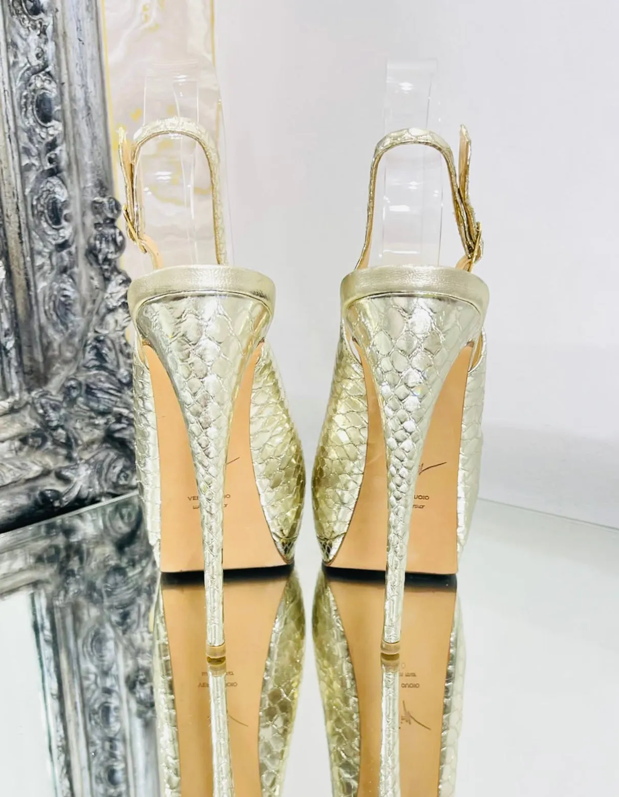 Giuseppe Zanotti Snake Skin Heels. Size 40