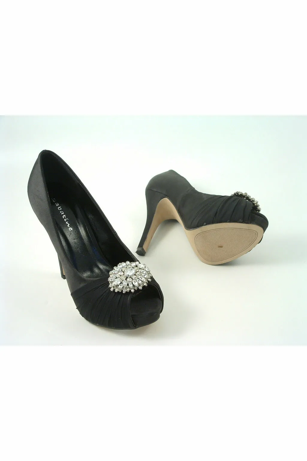 Glitz Shoes Ripley Sabatine Fee 888 Satin Peep Toe Platform