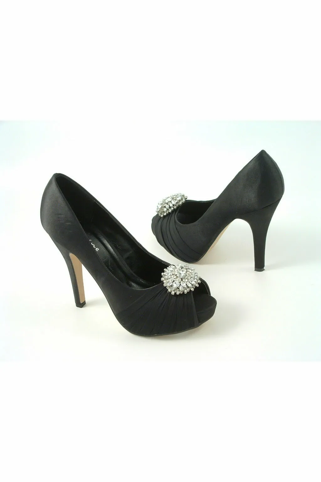 Glitz Shoes Ripley Sabatine Fee 888 Satin Peep Toe Platform