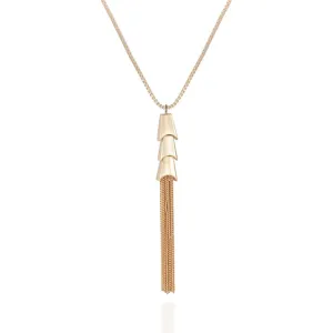 Goldtone Long Tassel Chain Necklace