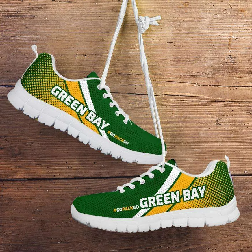 #GoPackGo Green Bay Fan Mesh Fabric Running Shoes