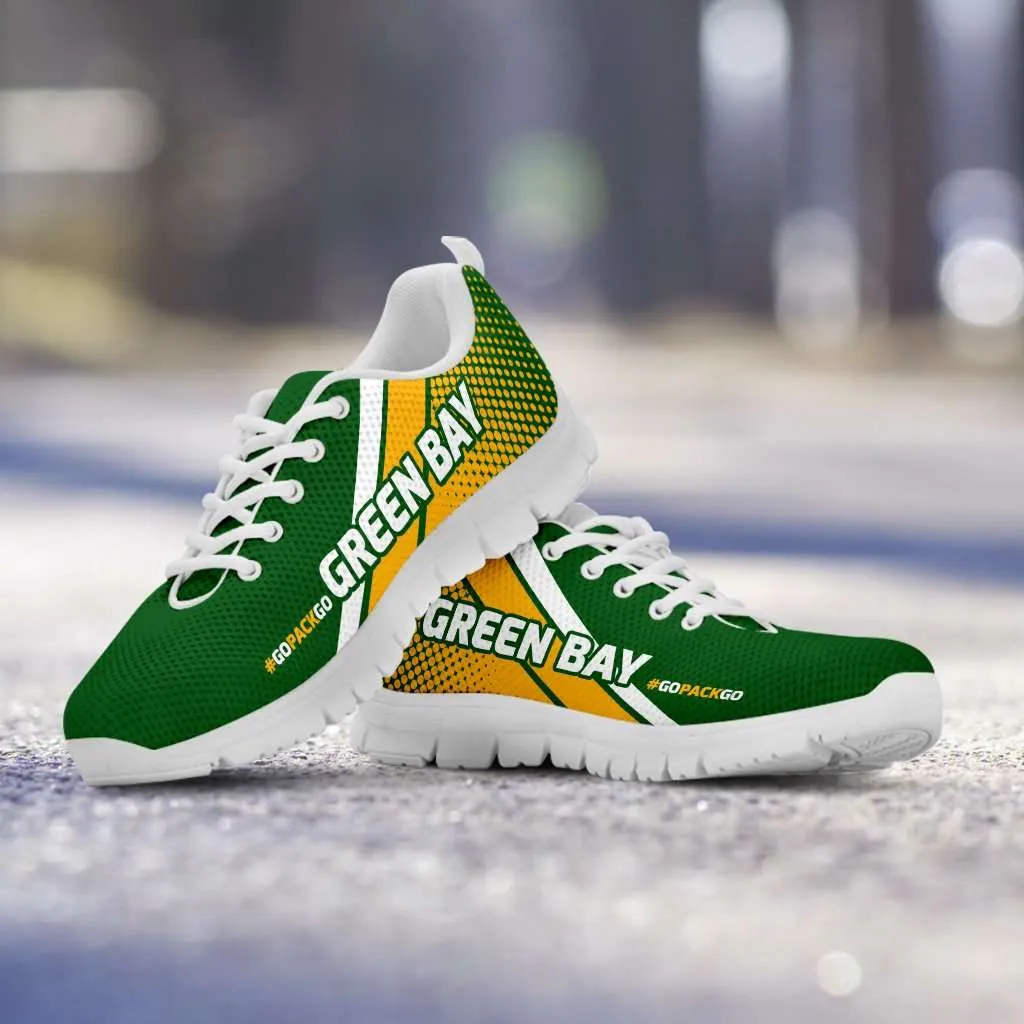 #GoPackGo Green Bay Fan Mesh Fabric Running Shoes