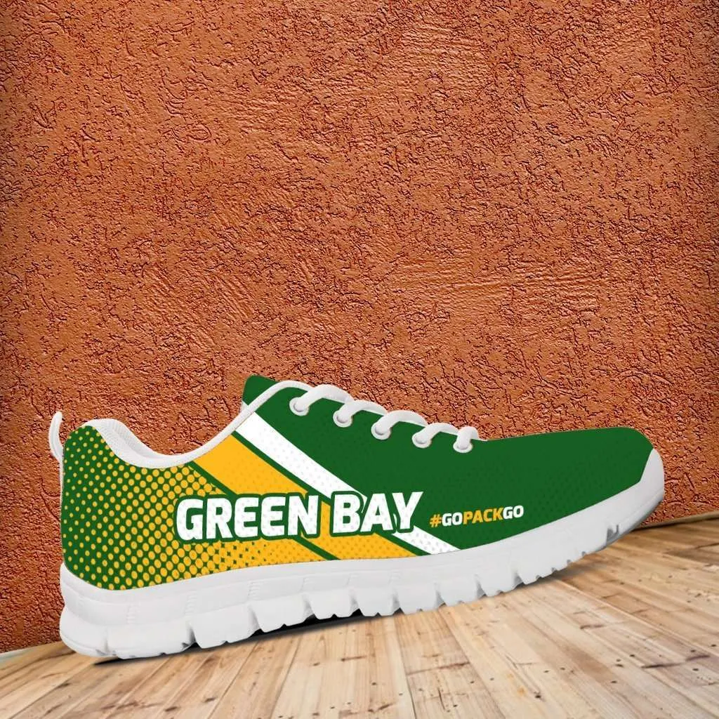 #GoPackGo Green Bay Fan Mesh Fabric Running Shoes