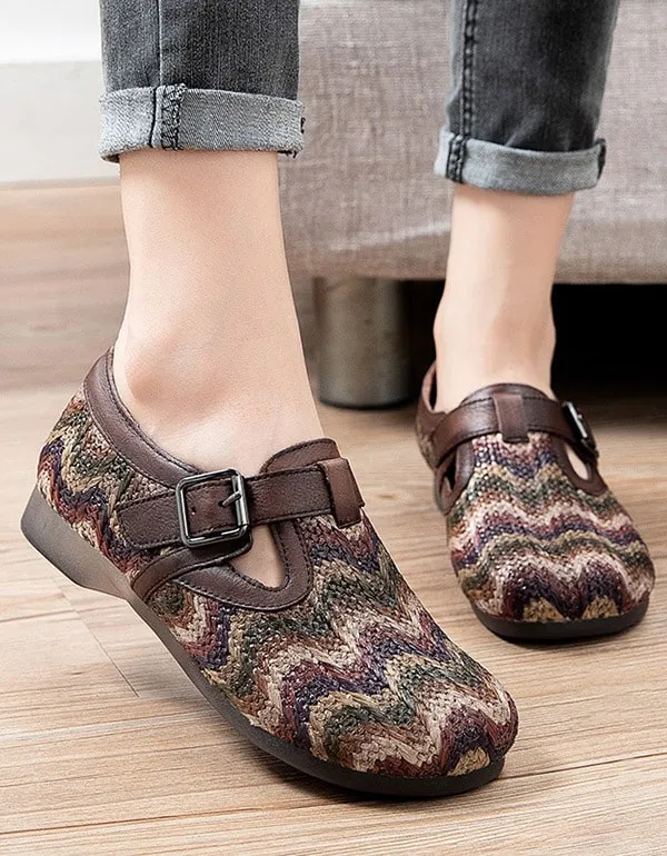 Handmade Woven Retro Leather Flats