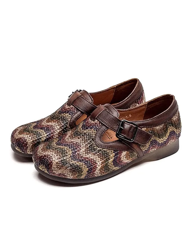 Handmade Woven Retro Leather Flats