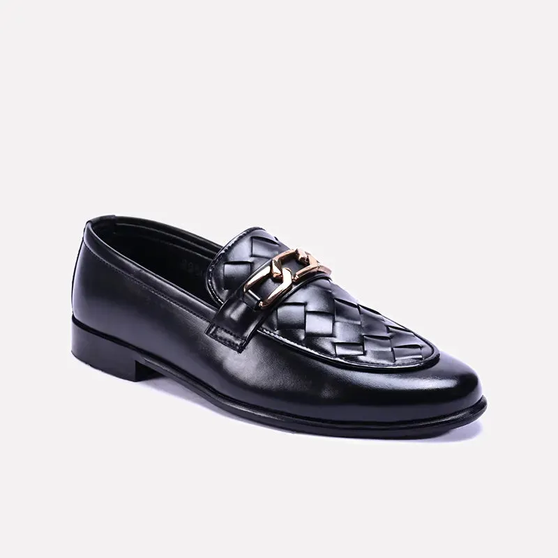 Harrington Black Woven Loafers Formal Shoes 0111126