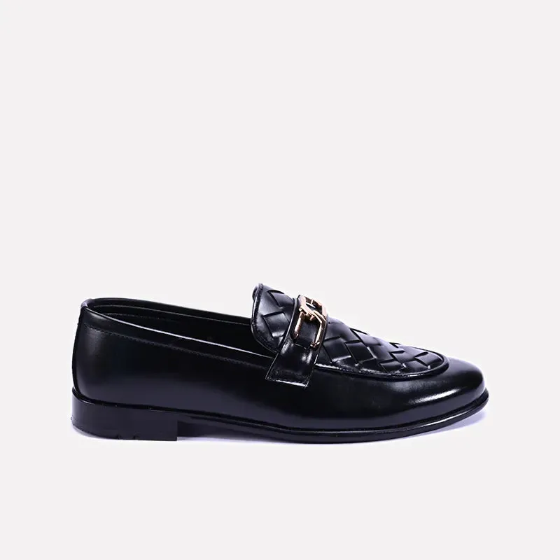 Harrington Black Woven Loafers Formal Shoes 0111126