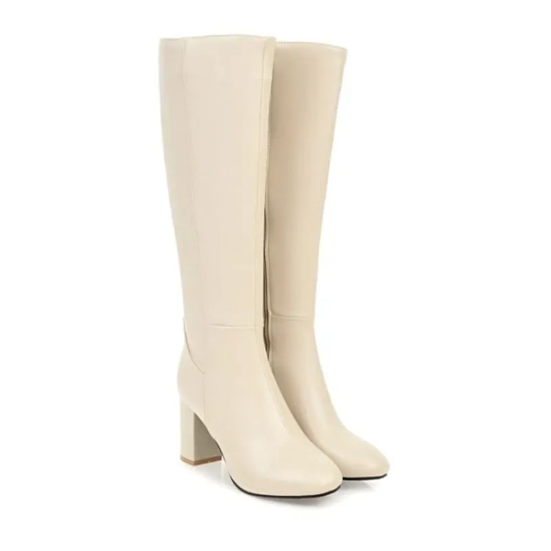 High-heeled Knee High Boots in Women’s British Style