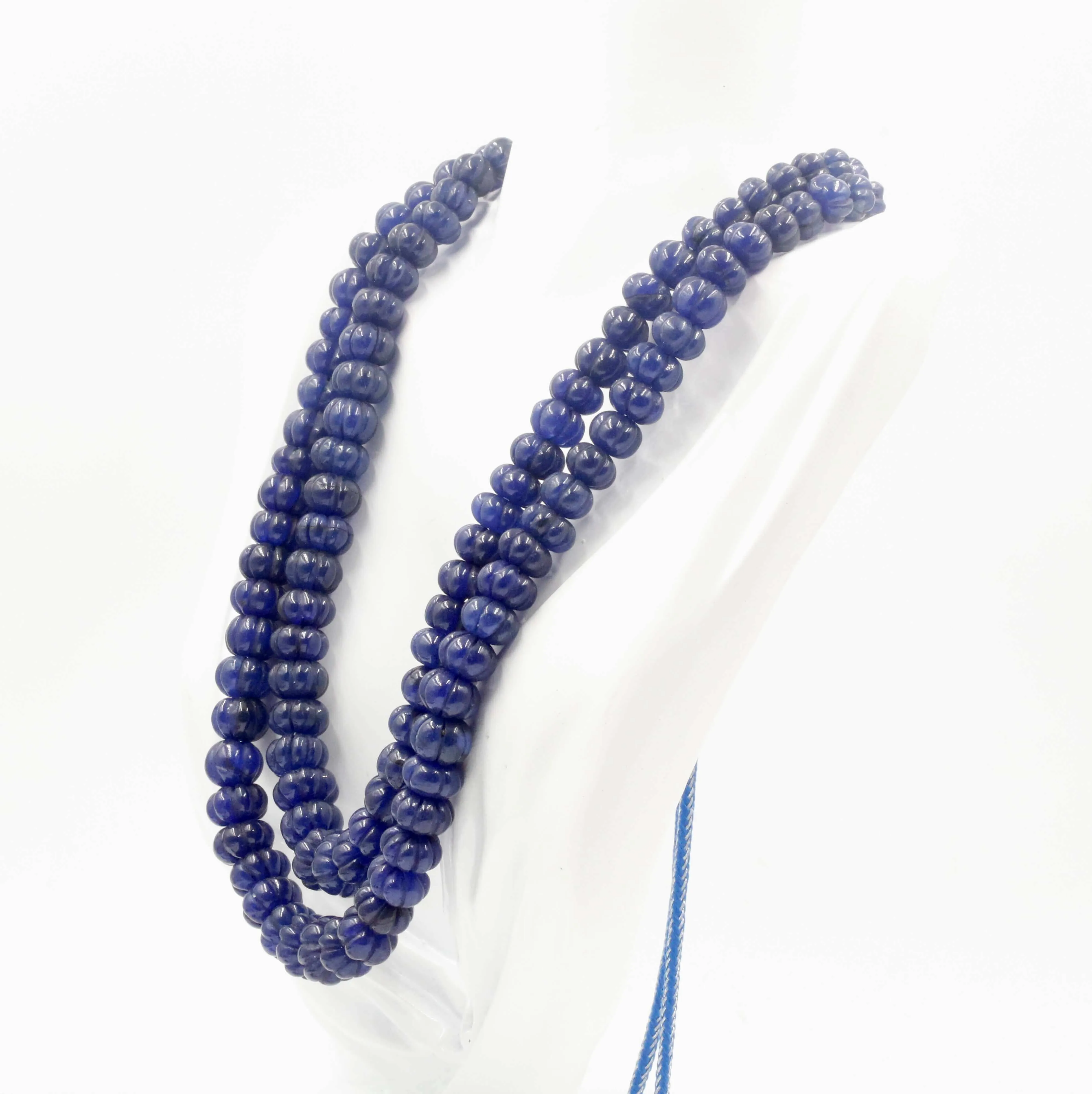 Indigo Quartz Beaded Necklace Blue Quartz Gemstone Necklace Beaded Necklace Indian Necklace Sarafa Necklace Indigo Quartz Necklace SKU: 6143000