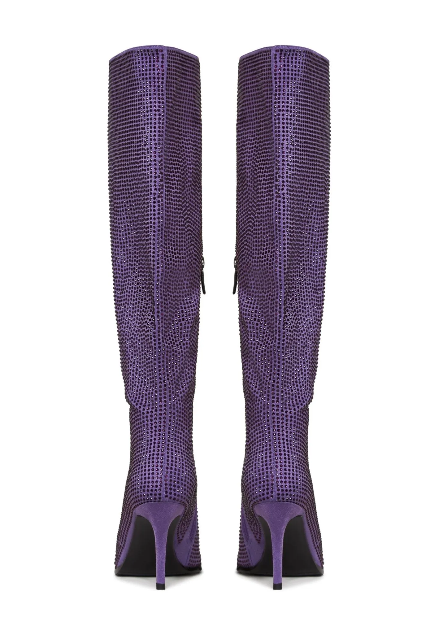 Jewel Stiletto Knee High Boots Mili - Purple