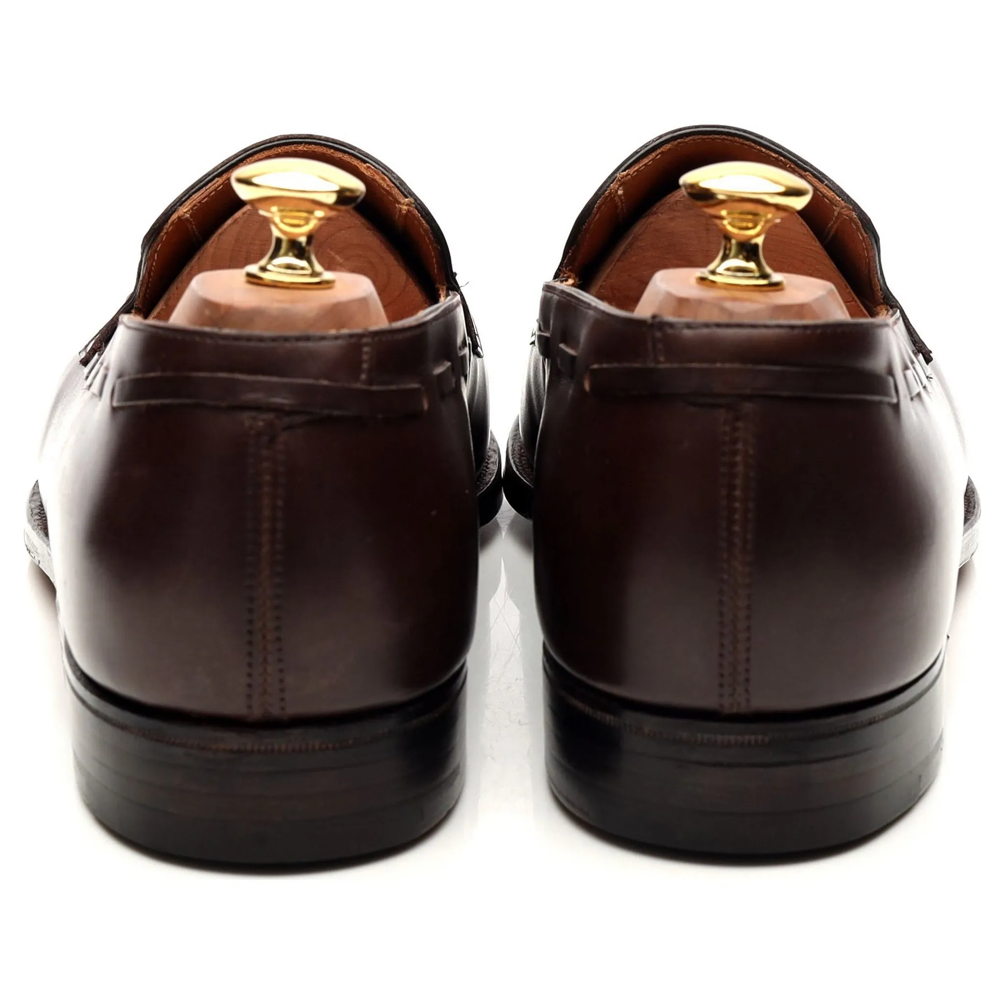 'Jihel' Dark Brown Leather Tassel Loafers UK 10.5 E