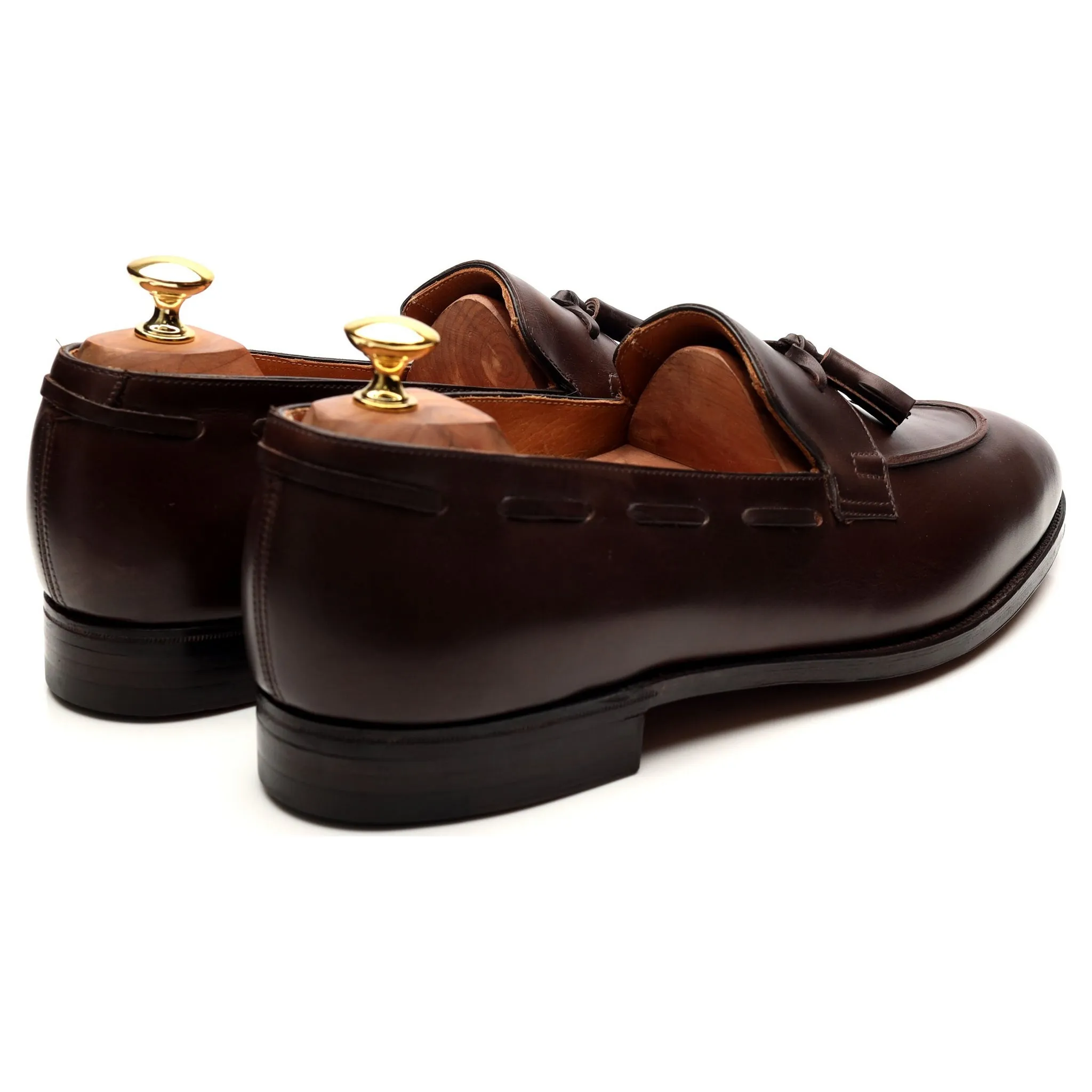 'Jihel' Dark Brown Leather Tassel Loafers UK 10.5 E