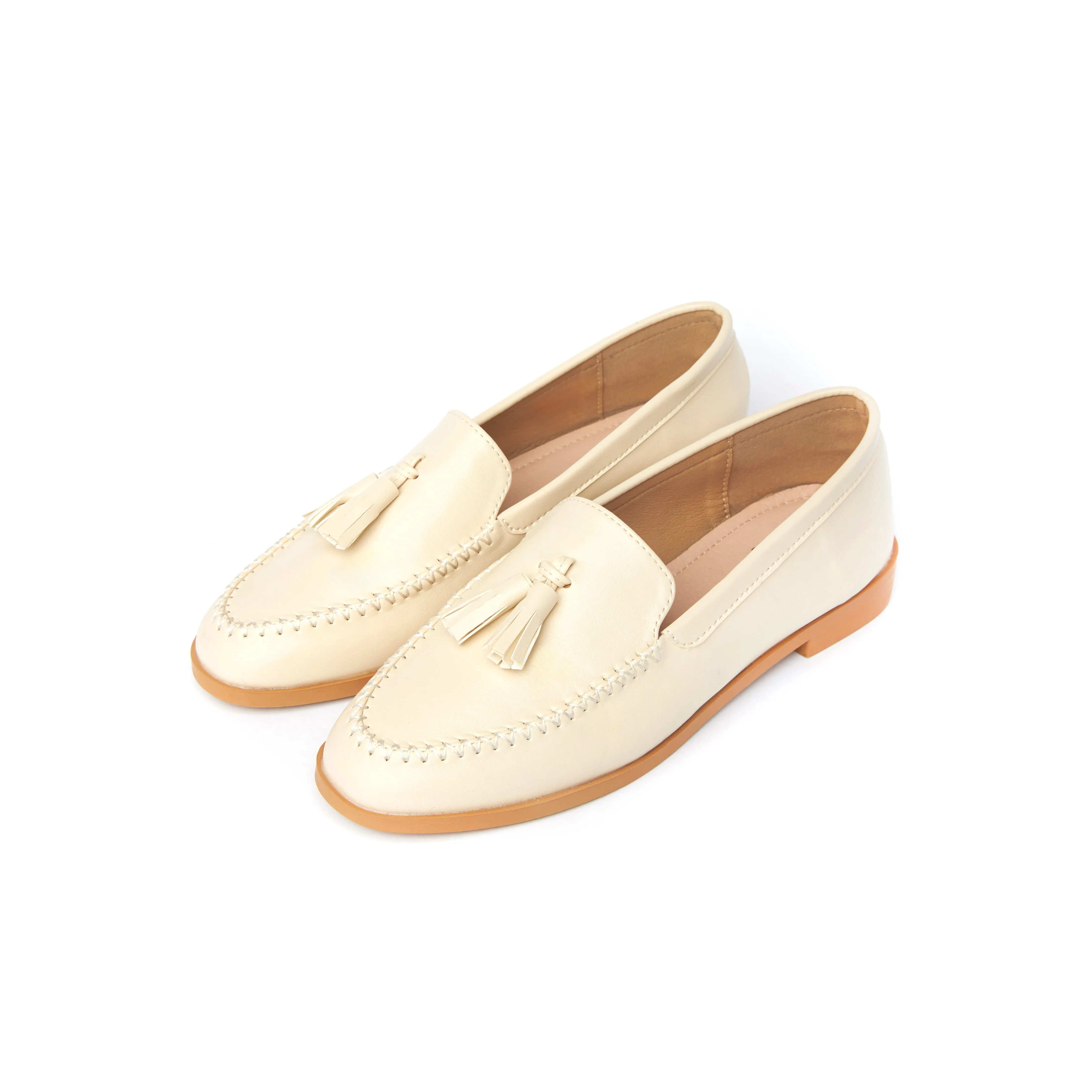 Kath Tassel Loafers - Beige ( BEI )