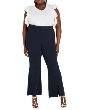 Kiana Split Hem Pant | NAVY