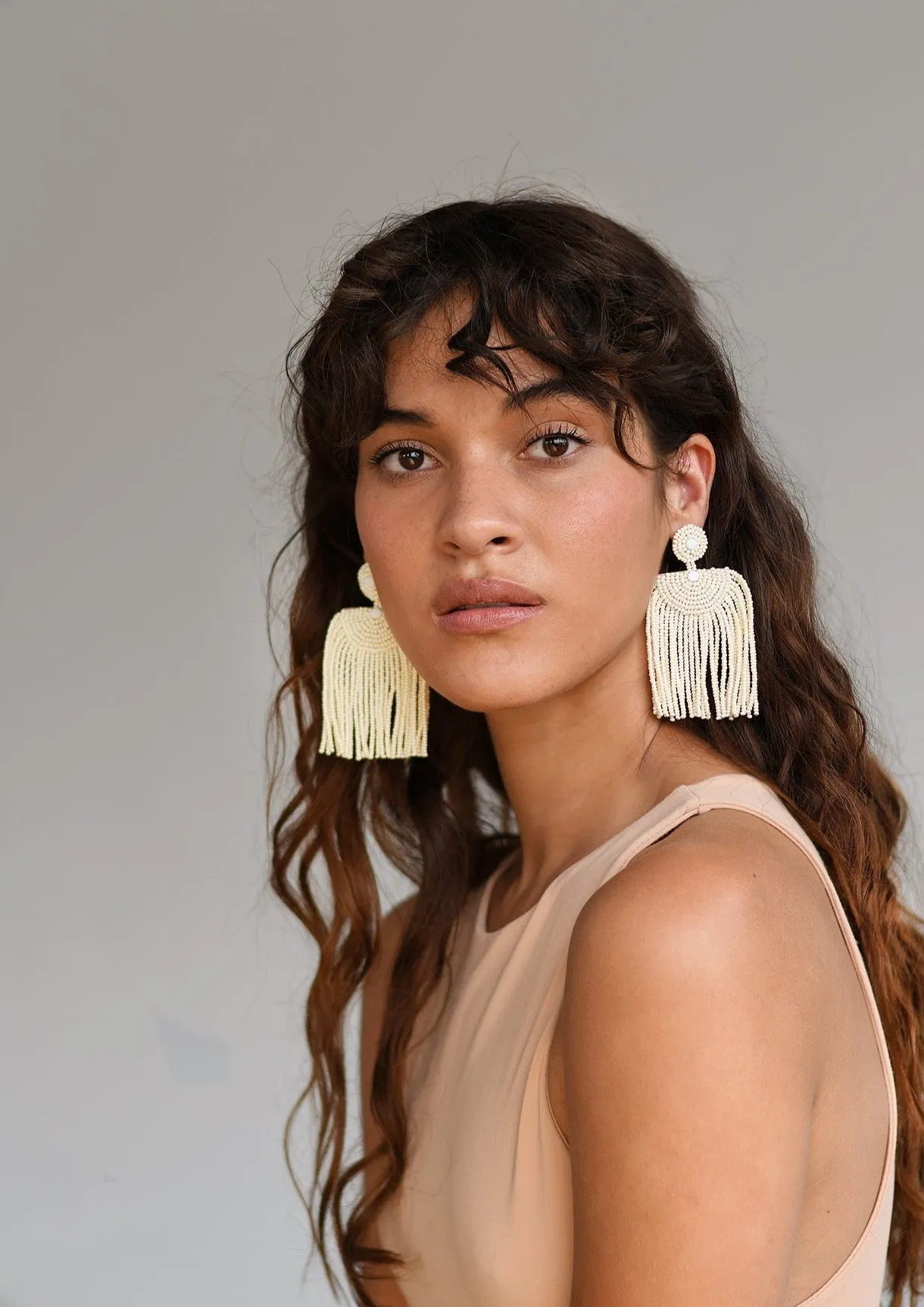 Kifungo Short Tassel Earrings - PEARL