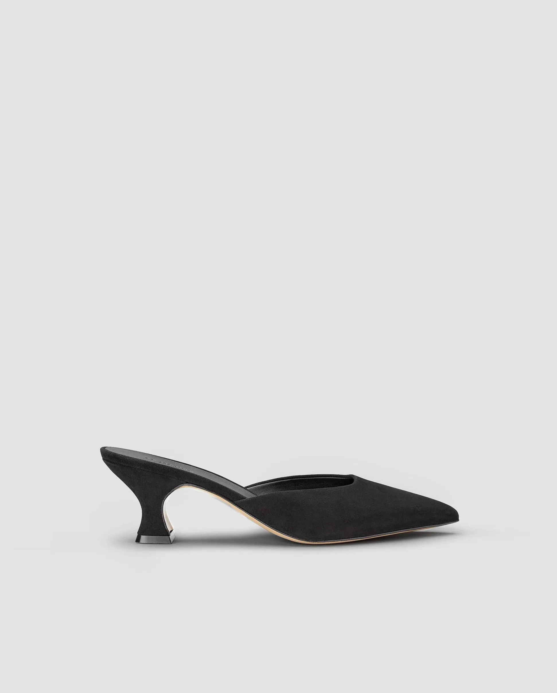 KITTEN HEEL MULE / BLACK