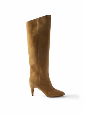 Knee-high suede boots