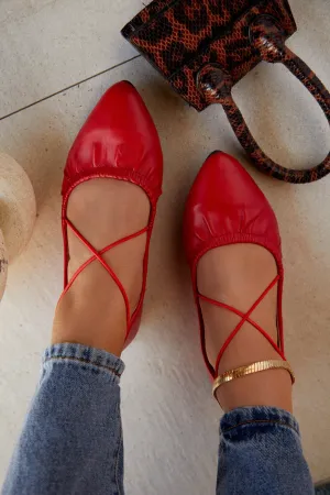 Kristine Criss Cross Flats - Red