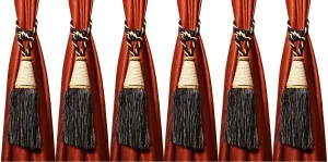 Kuber Industries Beads Beautiful Design Polyester 6 Pieces Curtain Tie Back Tassel Set (Brown) CTKTC33552