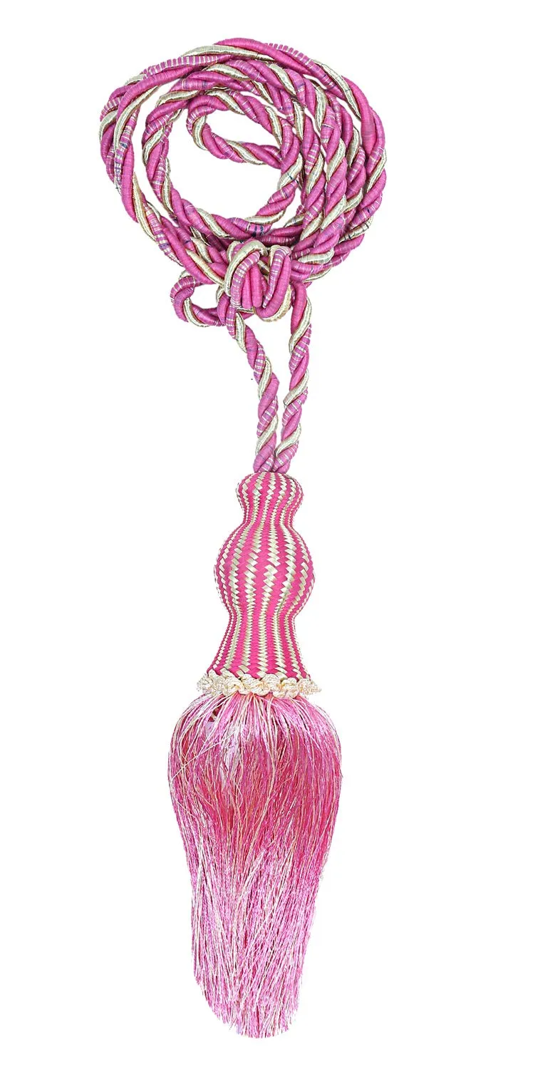 Kuber Industries Polyester 2 Pieces Curtain Tie Back Tassel Set (Pink) -CTKTC012839