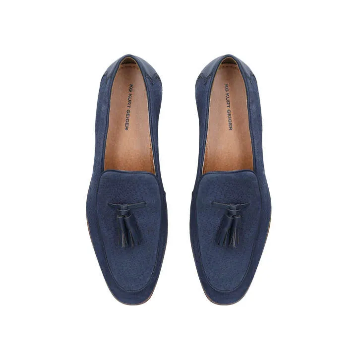 Kurt Geiger Buster Navy Suede Mens Tassel Loafers