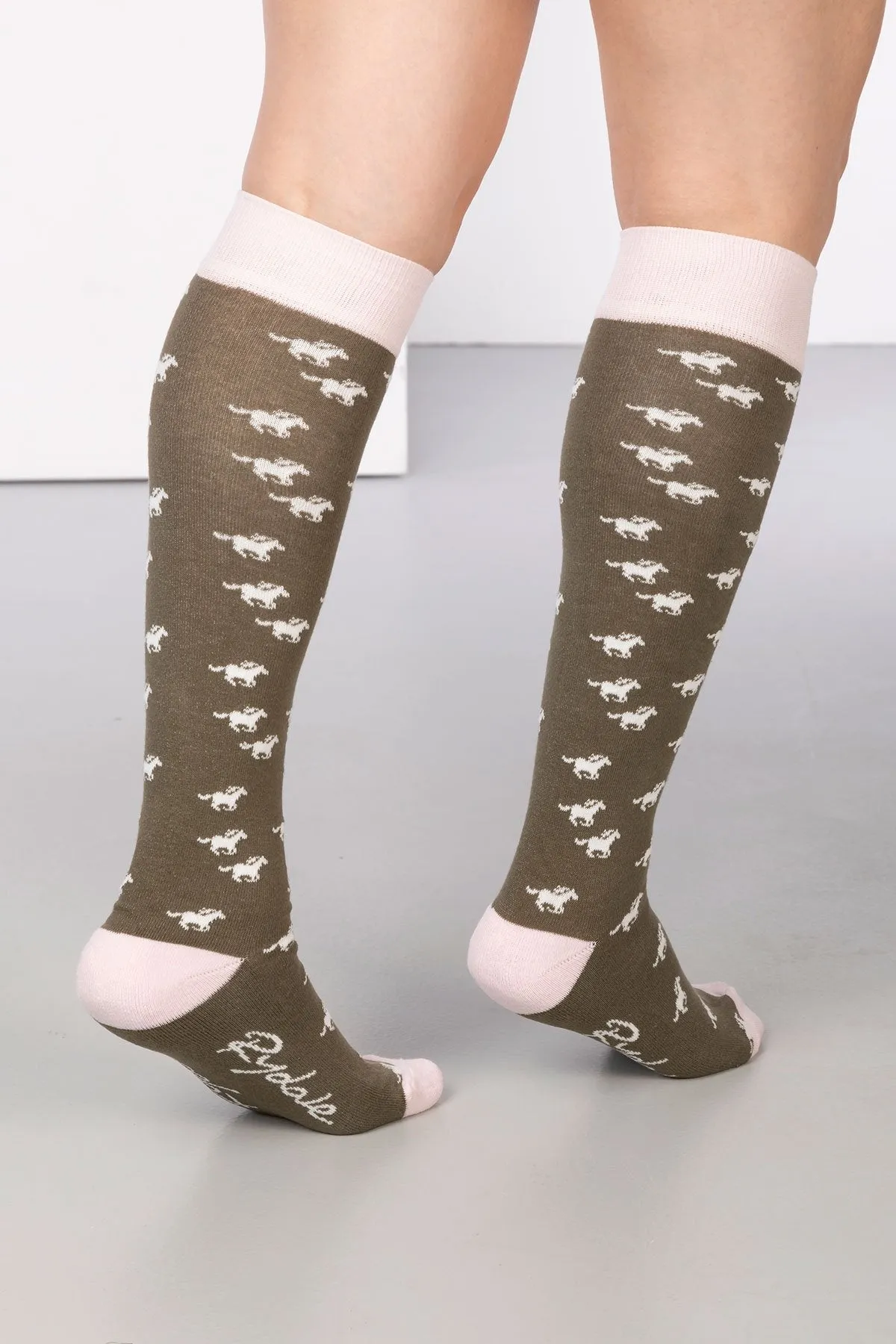 Ladies Galloping Horse Knee Length Socks