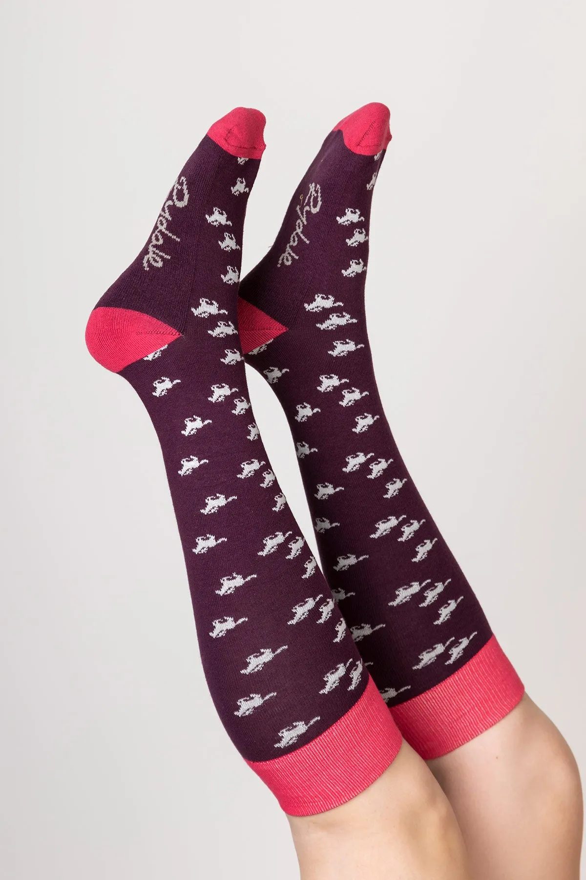 Ladies Galloping Horse Knee Length Socks