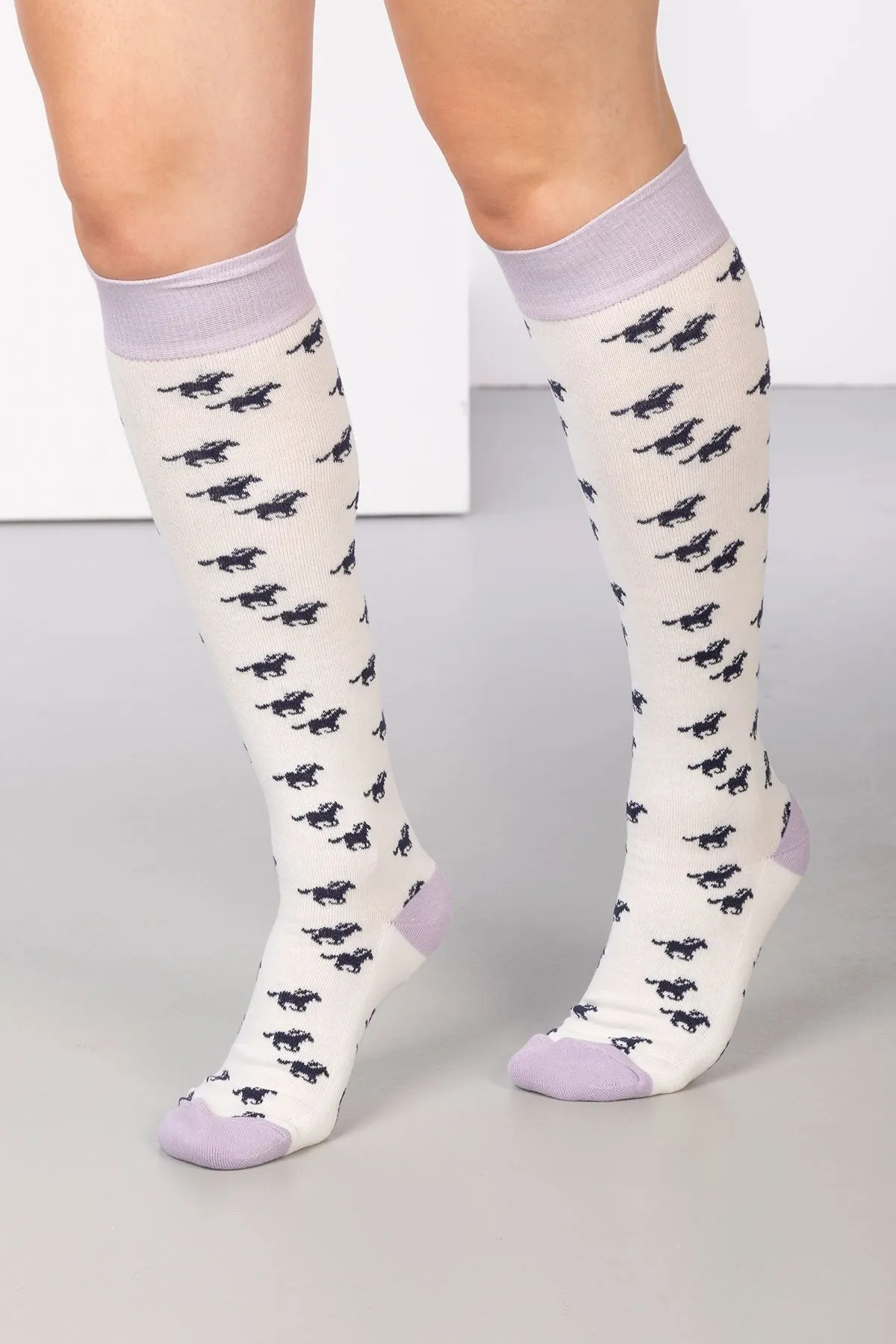 Ladies Galloping Horse Knee Length Socks