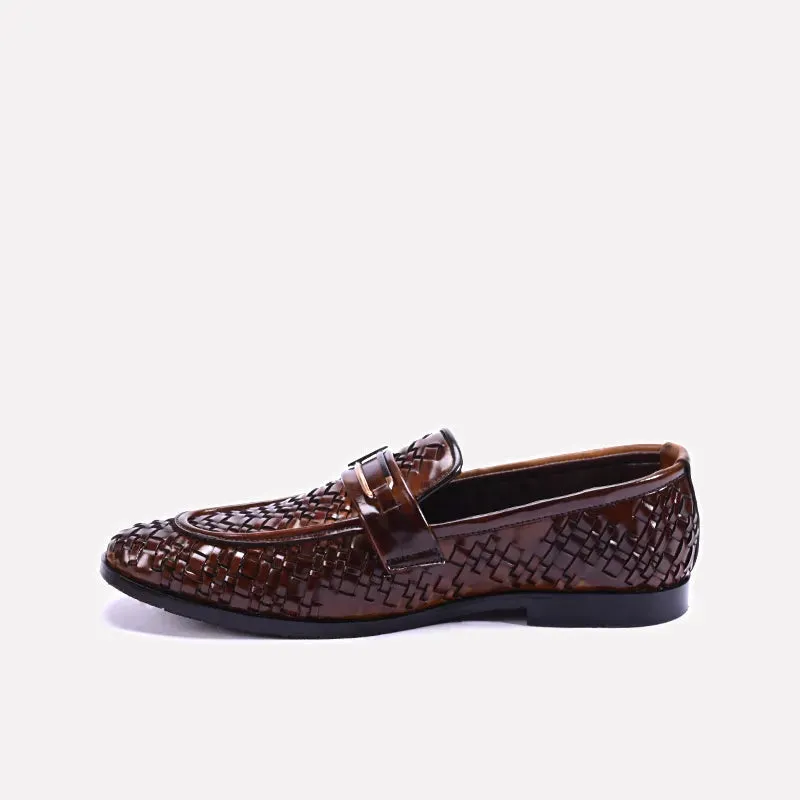 Lancaster Mustard Formal Woven Loafers 0111285