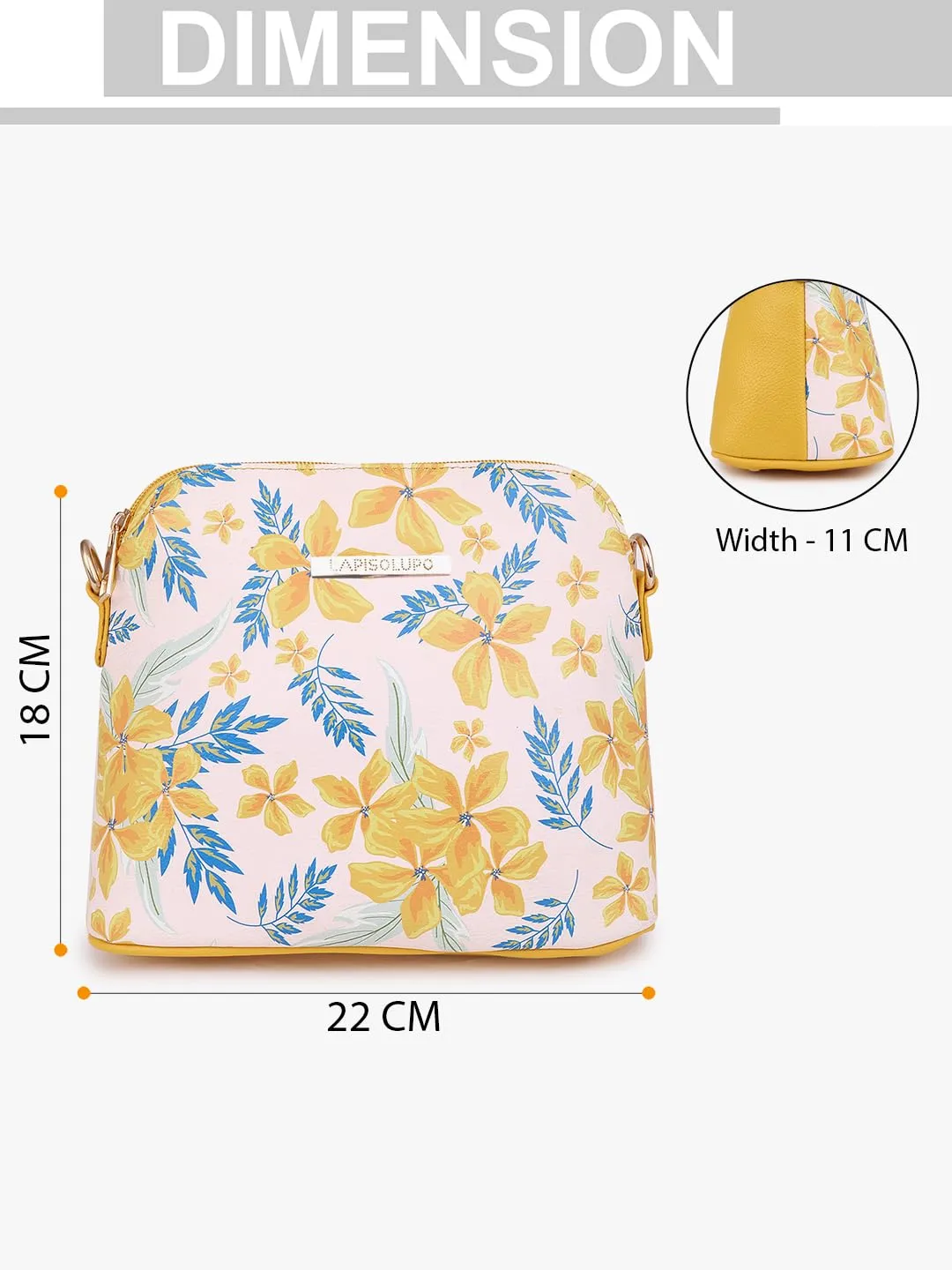 LAPIS O LUPO Women Flower Sling Bag (LLSL00105YL5 Yellow)