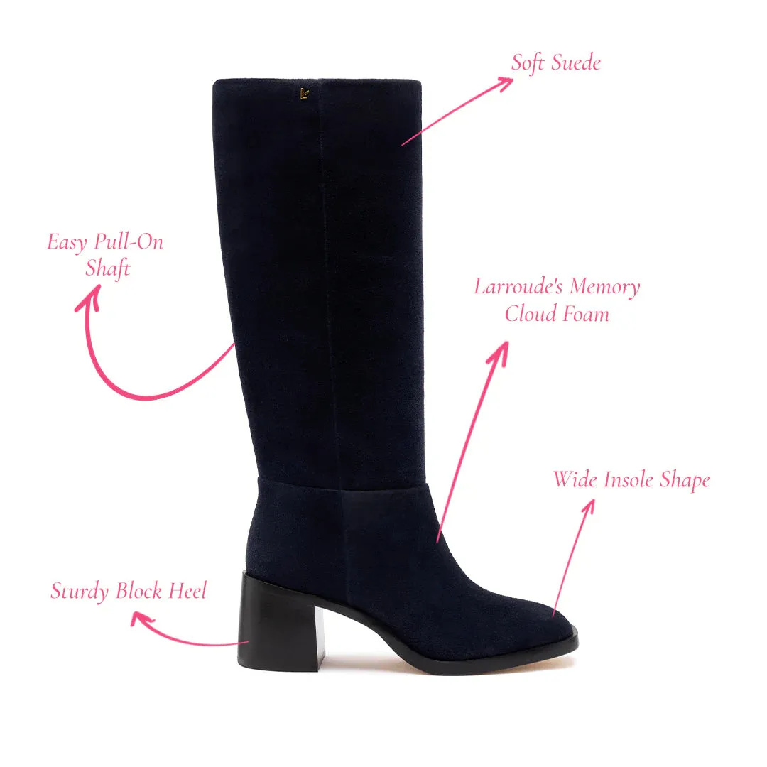 LARROUDÉ Ricky Boot In Dress Blue Suede