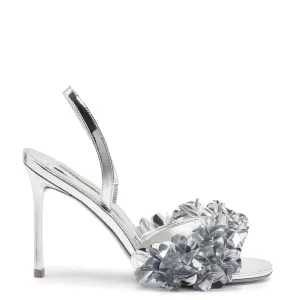 Larroude Morgan Sandal In Silver Specchio