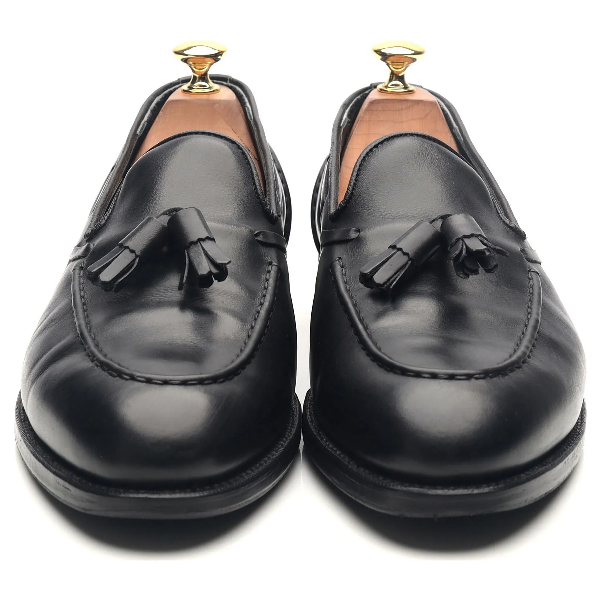 'Leadenhall' Black Leather Tassel Loafers UK 9.5 E