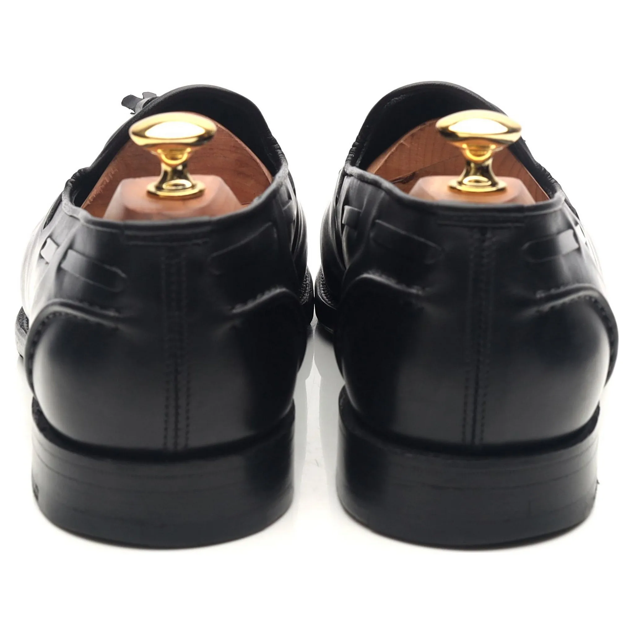 'Leadenhall' Black Leather Tassel Loafers UK 9.5 E