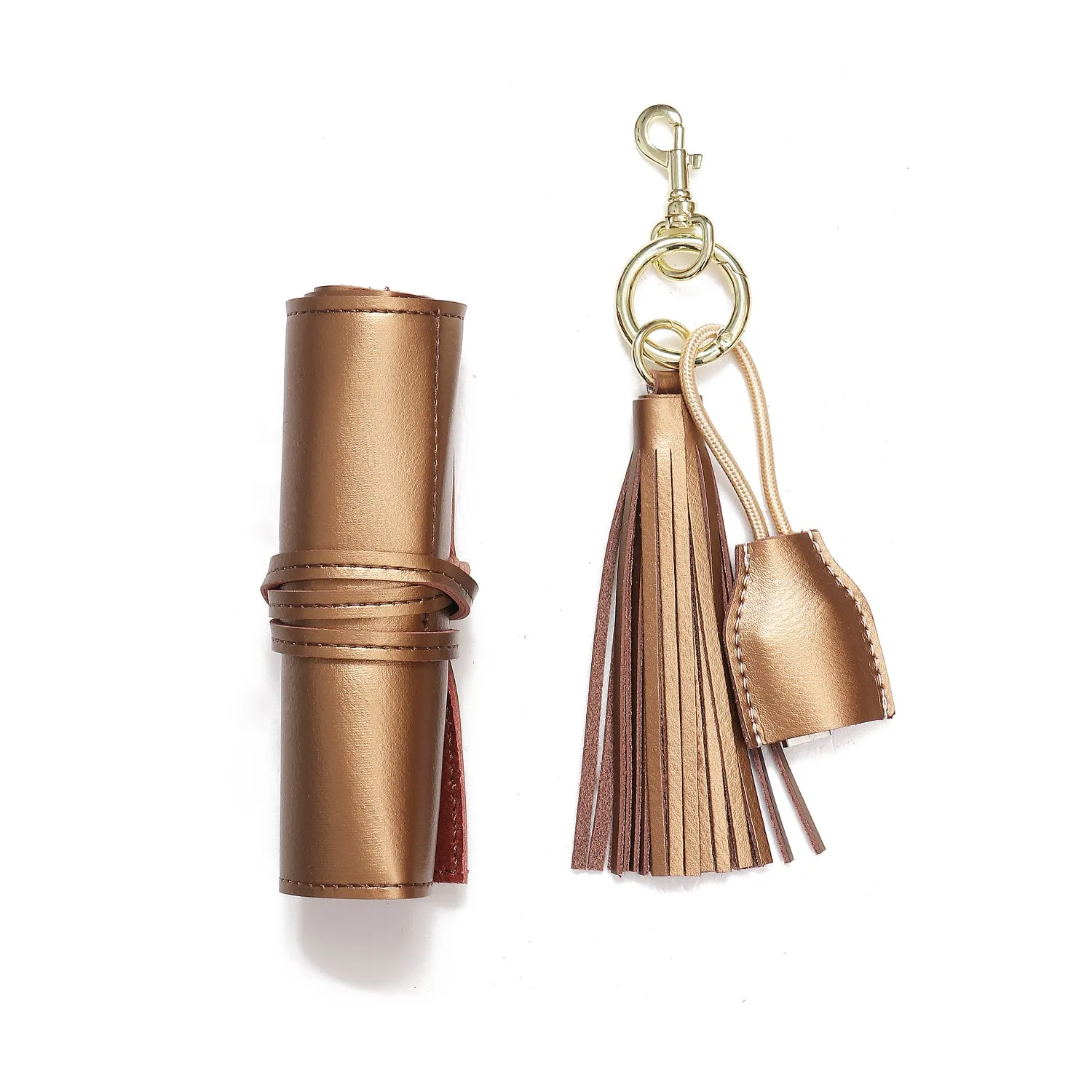 Leather Tassel keychain with USB cable   Leather Tech Wrap Up