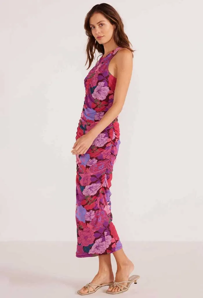 Lexie Mesh Midi Dress-Floral Blooms