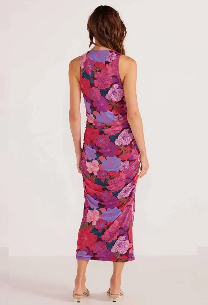 Lexie Mesh Midi Dress-Floral Blooms