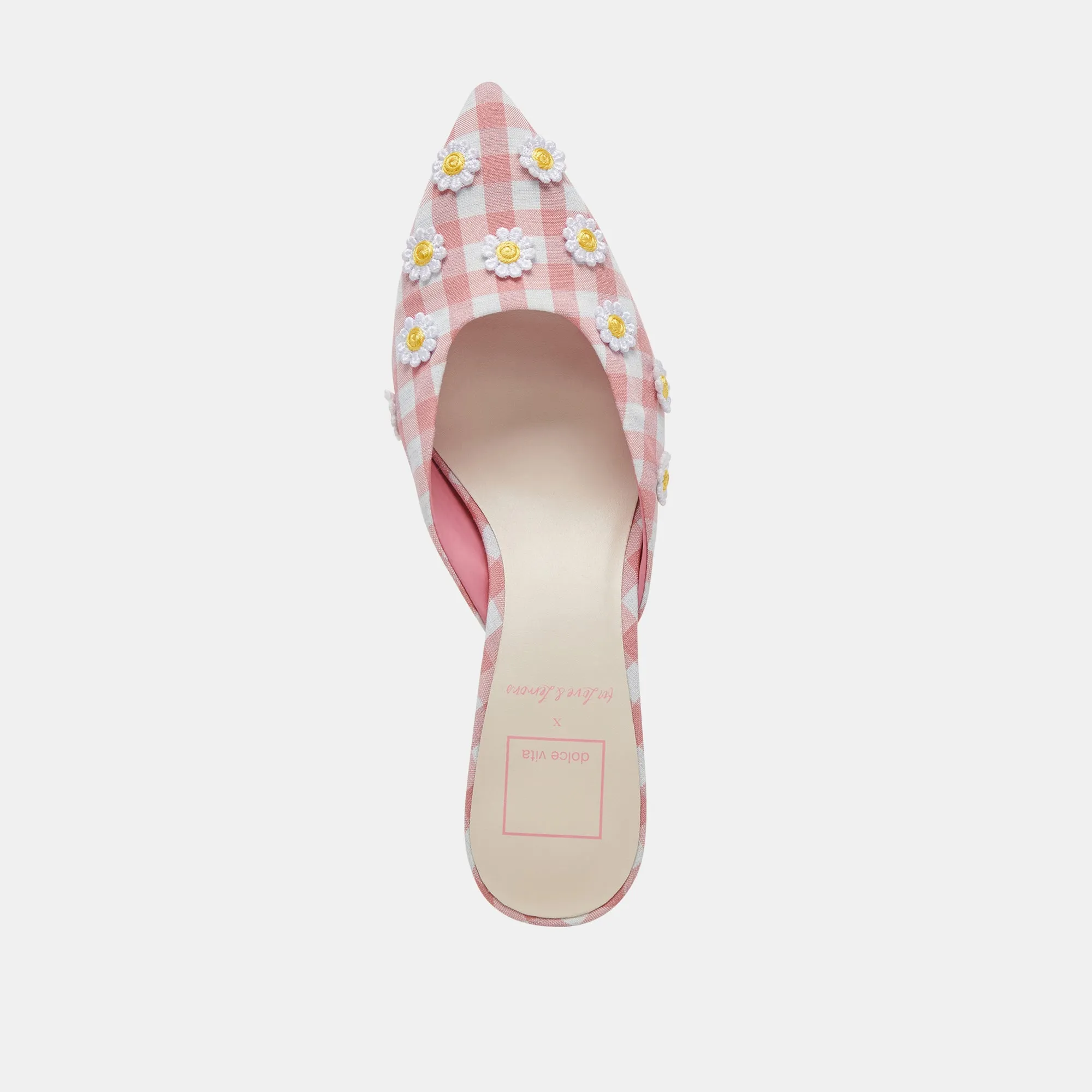 LILOU HEELS WHITE PINK GINGHAM