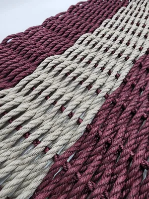 Lobster Rope Mat Burgundy and Tan