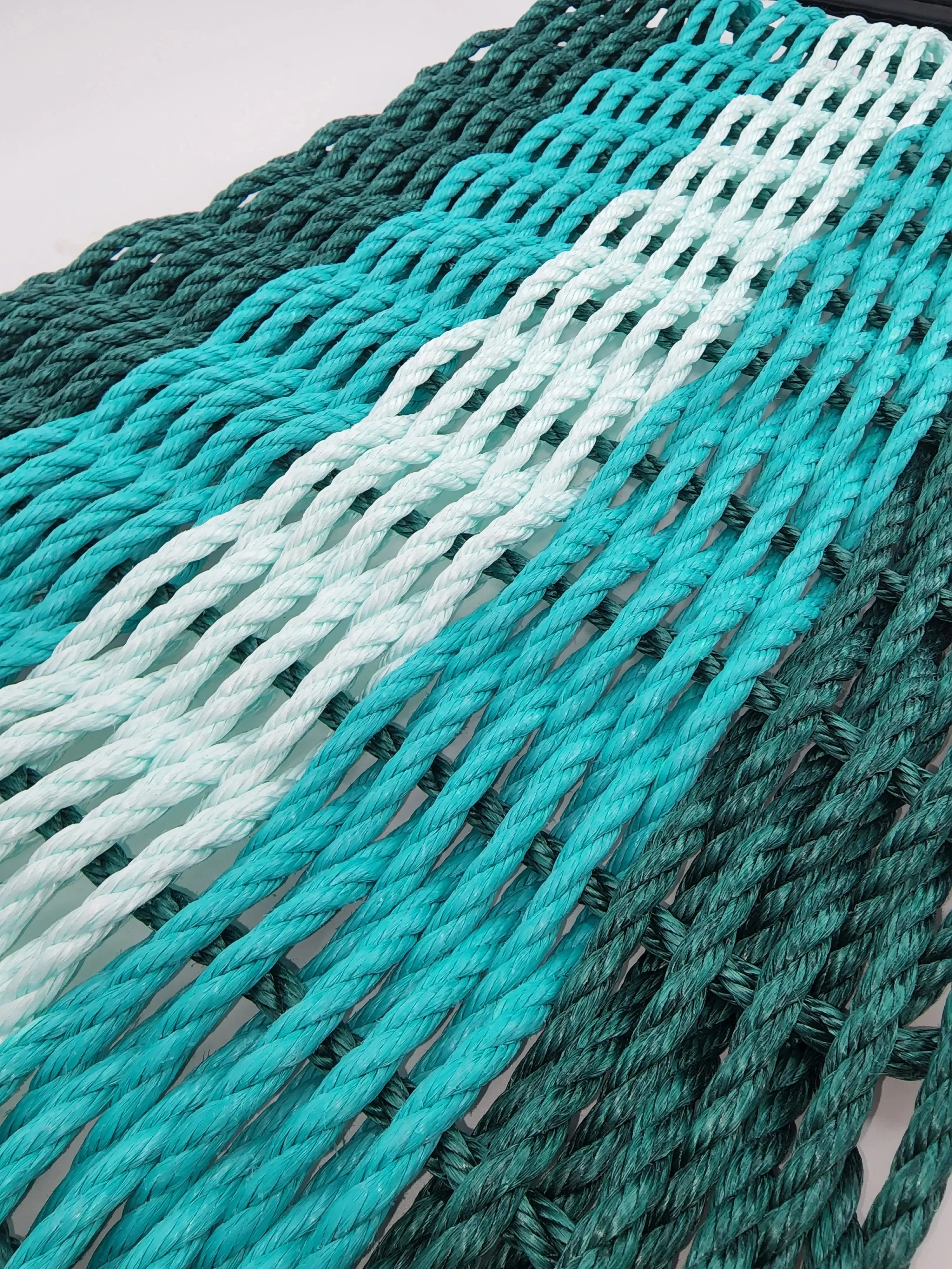 Lobster Rope Mat  Hunter Green, Teal and SeaFoam