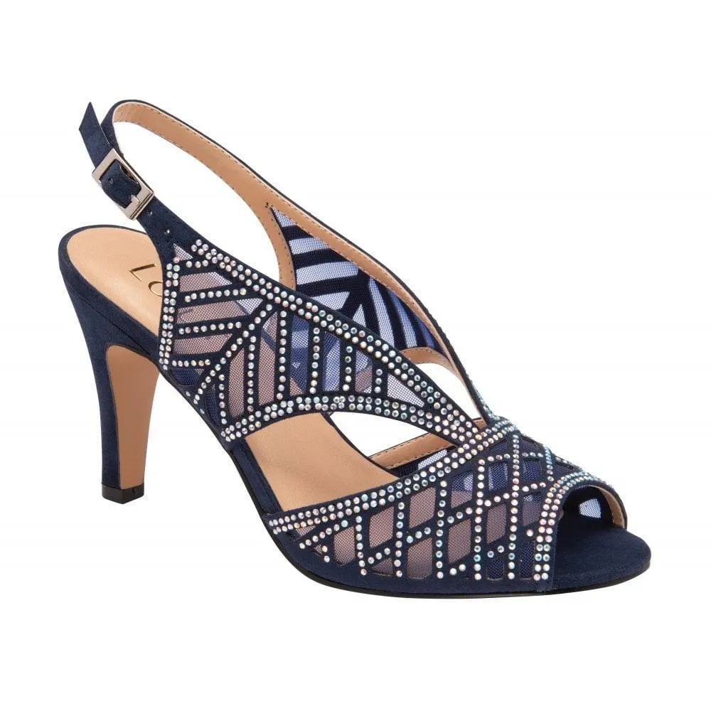 Lotus Womens Shoe Natalia Navy/Diamante