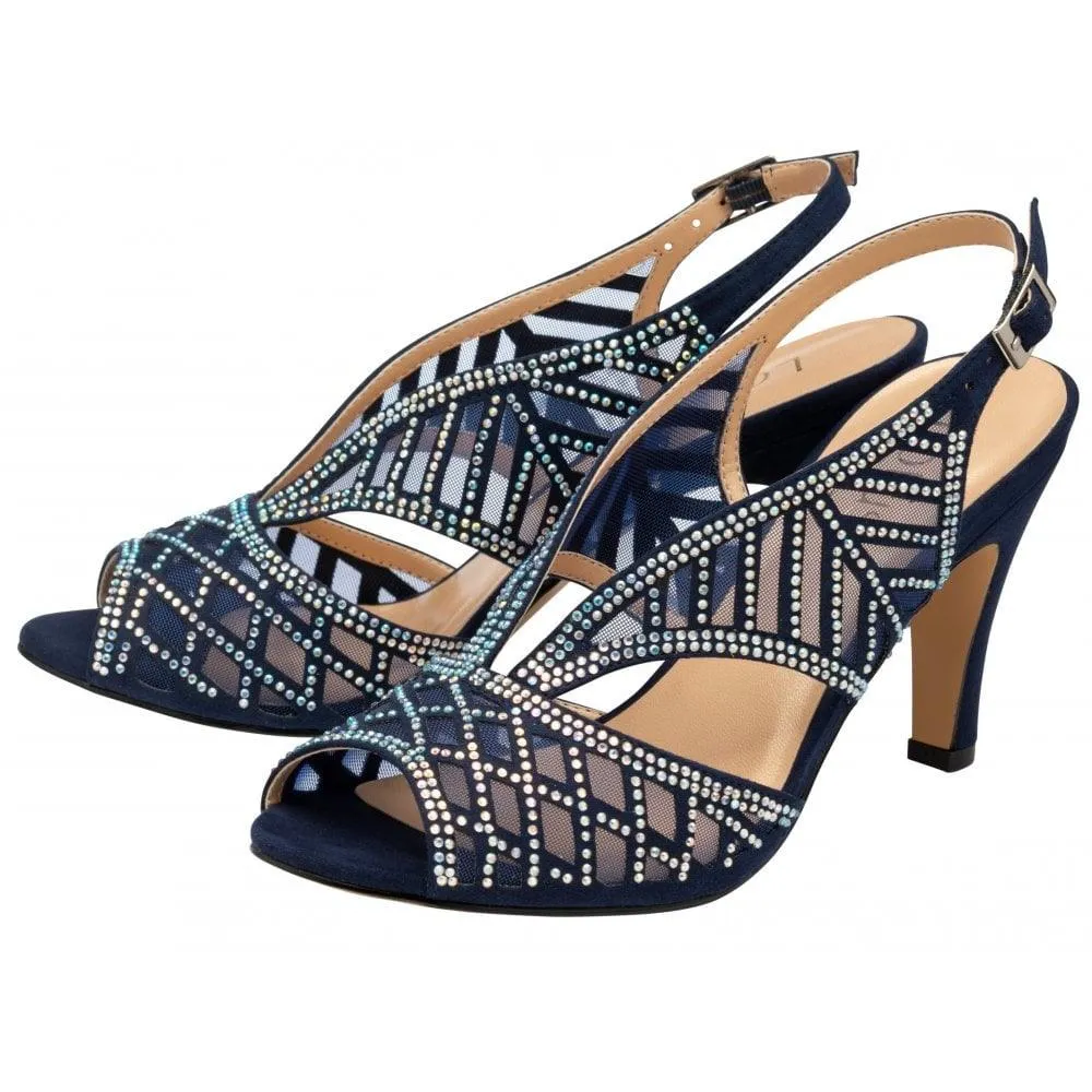 Lotus Womens Shoe Natalia Navy/Diamante