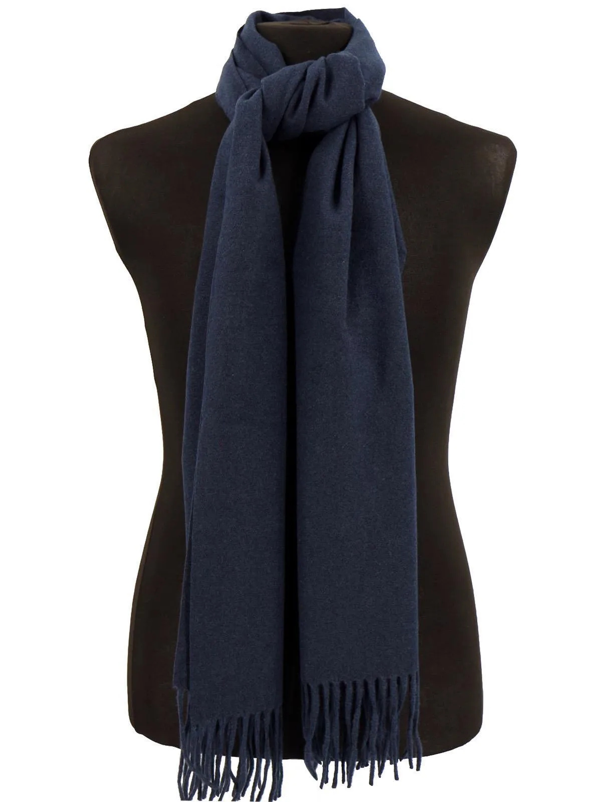 Luxury Soft Wool Navy Blue Men's Scarf