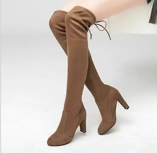 Luxury Suede Heels Boots