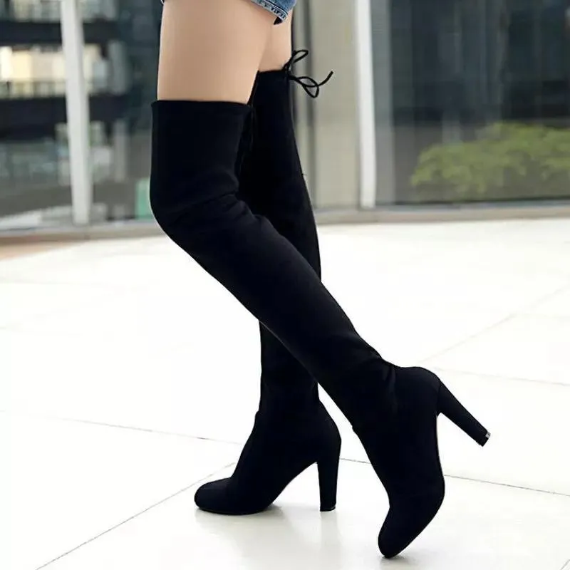 Luxury Suede Heels Boots