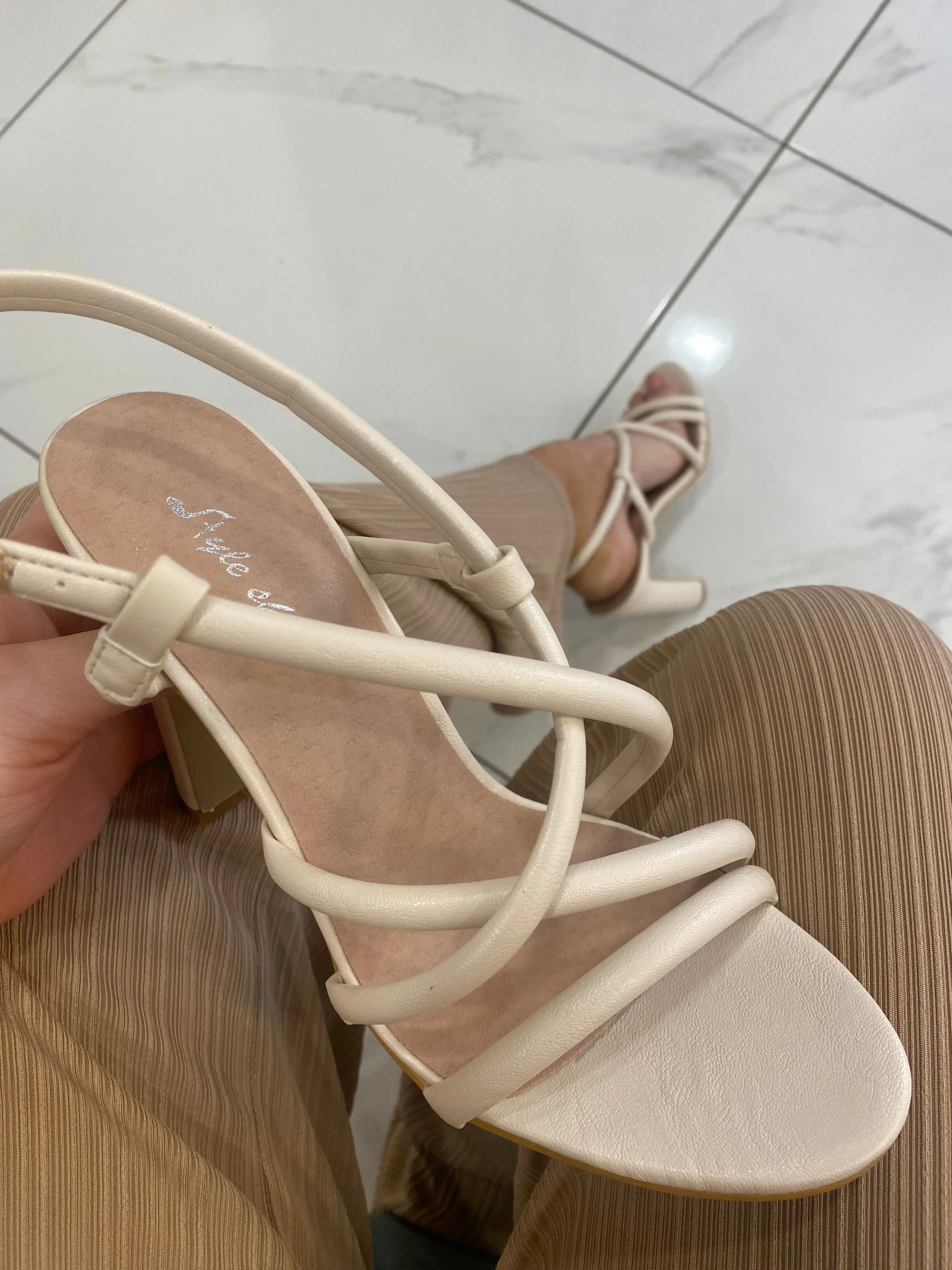 Mai Cream Strap Sandals