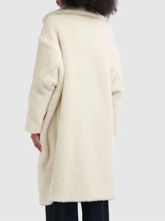 Max Mara   Demetra wool blend furry coat w/ tassel 