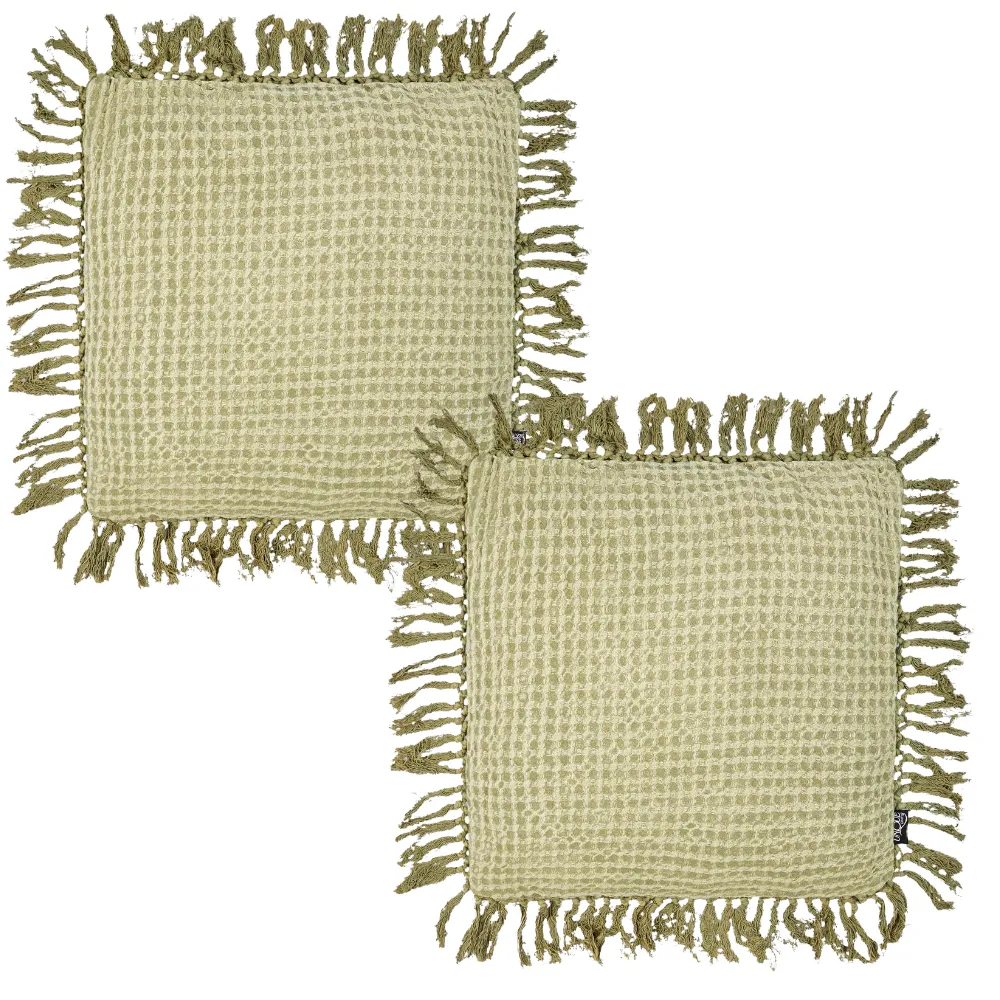 Mayfly Green Tassel Decorative Throw Cushion - 45 x 45cm