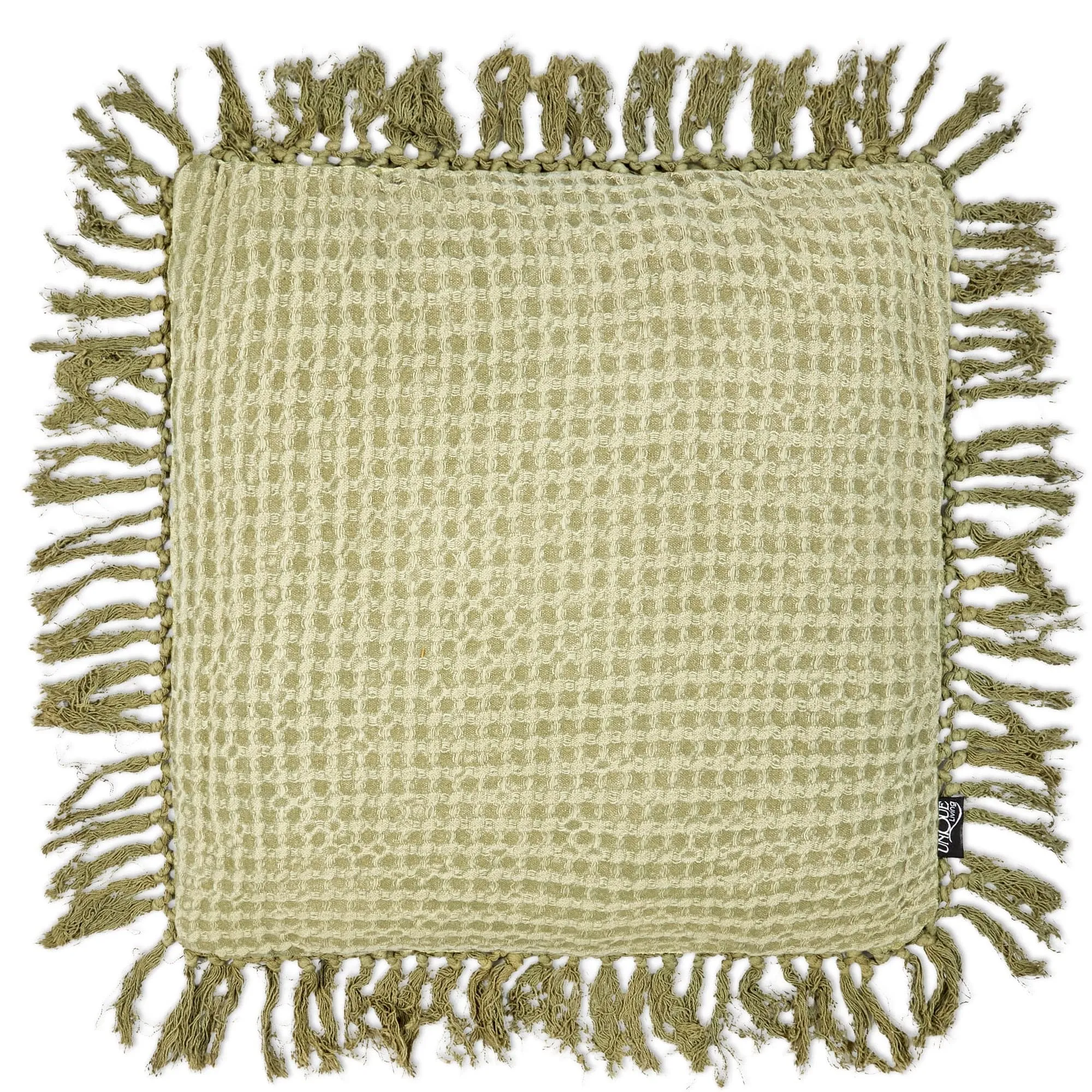 Mayfly Green Tassel Decorative Throw Cushion - 45 x 45cm