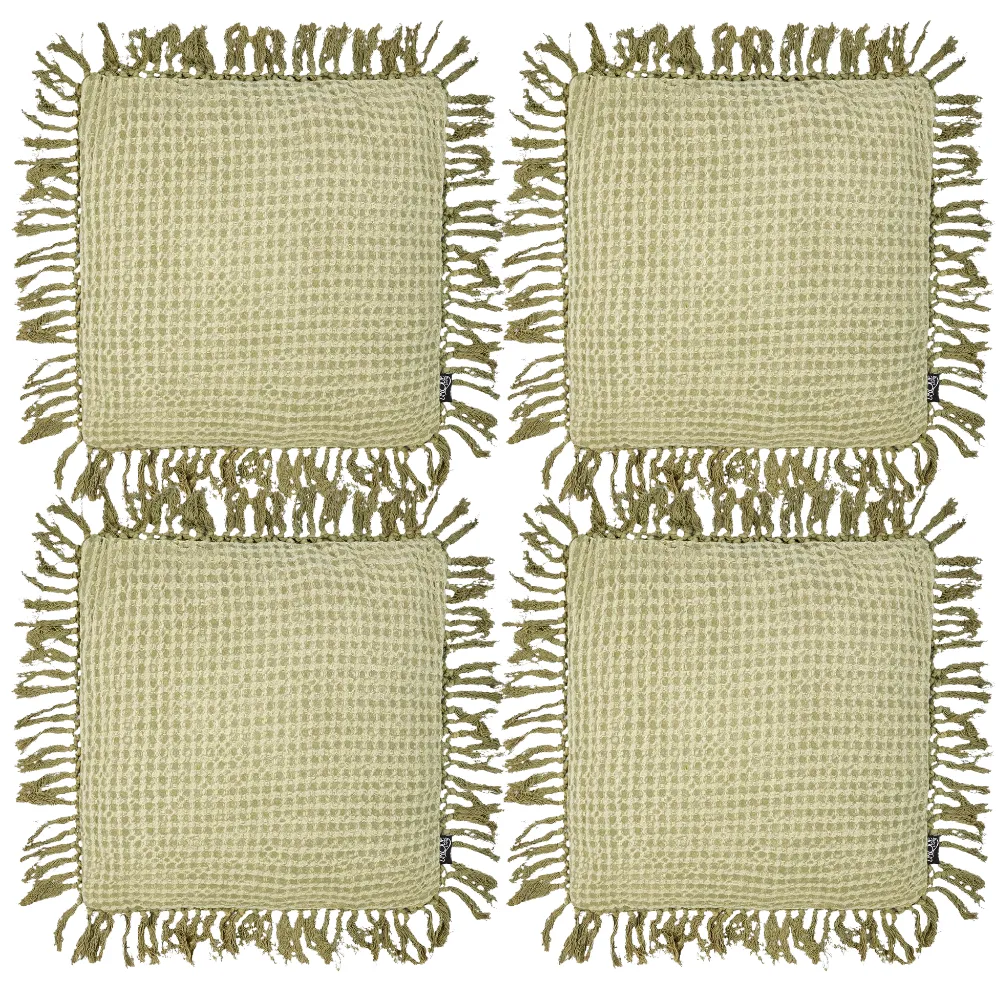 Mayfly Green Tassel Decorative Throw Cushion - 45 x 45cm